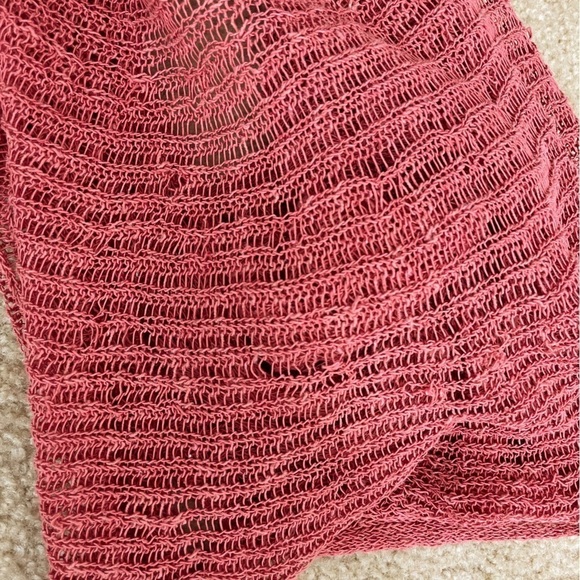 Eileen Fisher Coral Loose Knit Linen Blend Peplum Cardigan Sweater Size Small - Picture 14 of 15